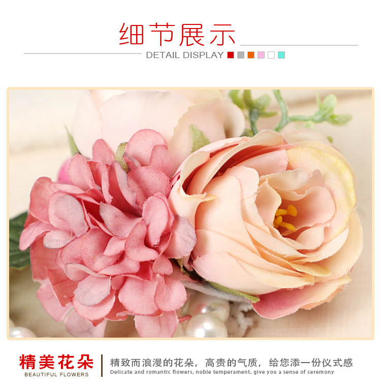 Wedding products: Super fairy-like Korean-style bride wrist flowers, bridesmaid sister groups, simulated flower wristbands, wholesale wedding supplies pic 6