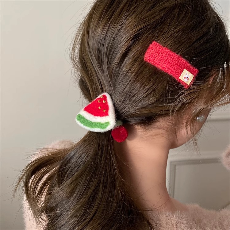 Autumn and winter fruit felt, sweet hair bands, headbands, headwear, cute and simple rubber band hair ties, bb hair clips, edge hair accessories, for women pic 14