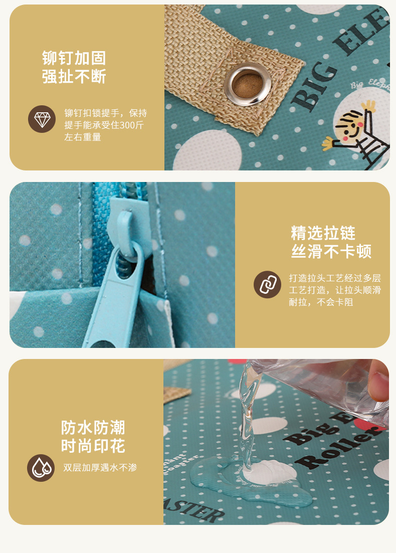 现货覆膜无纺布购物袋时尚旅行便携手提袋服装防潮衣物收纳袋详情11