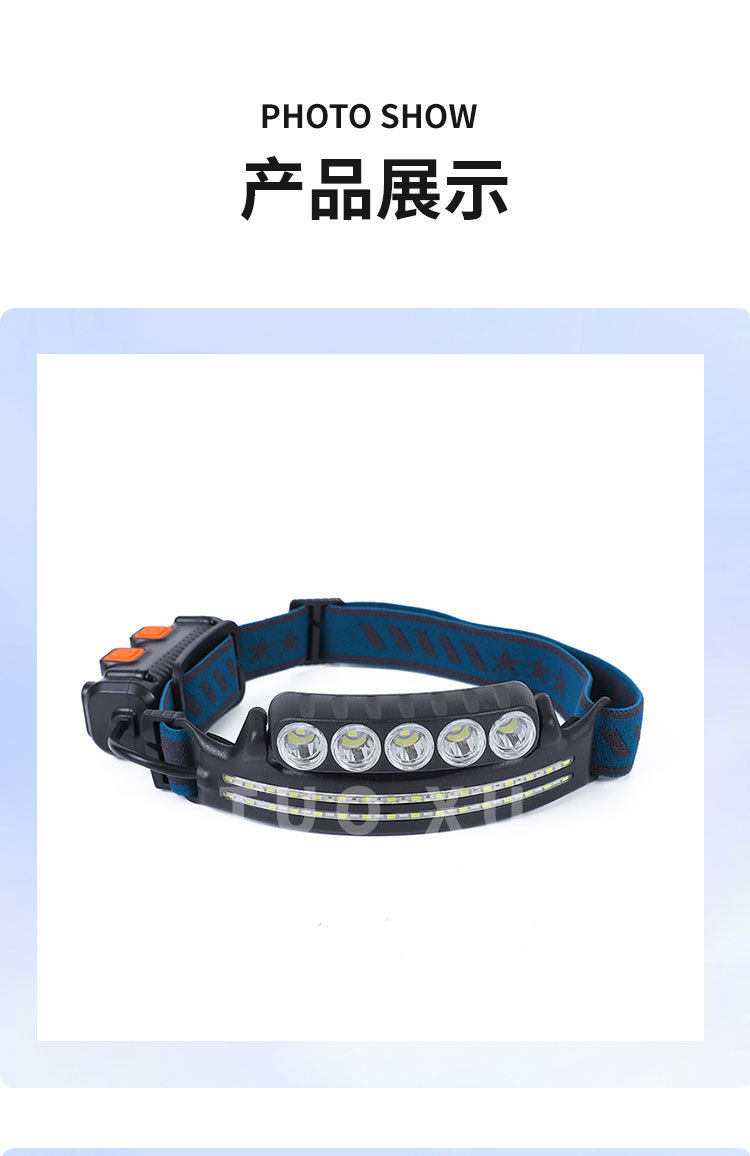 Headlamp strong light charging ultra-bright head-mounted flashlight, night fishing special sensor floodlight cob headband led lighting lamp pic 16