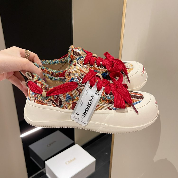 小众设计拼色帆布鞋女厚底休闲板鞋2023年新款春秋季韩版丑萌女鞋详情16