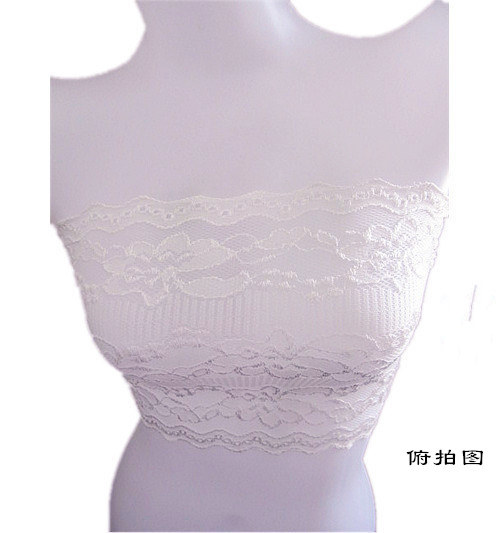 Student single-layer lace without inner lining, transparent strapless, soft, light, breathable, short, fully transparent wrap, one-line bust pic 17
