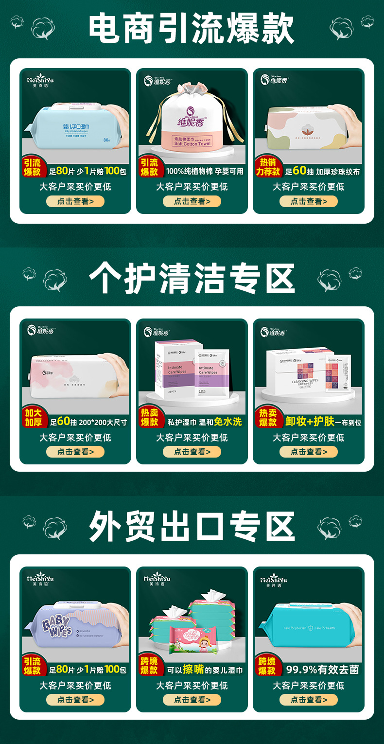 婴儿手口湿巾80抽大包清洁湿巾纸宝宝儿童婴幼儿湿纸巾厂家批发详情1