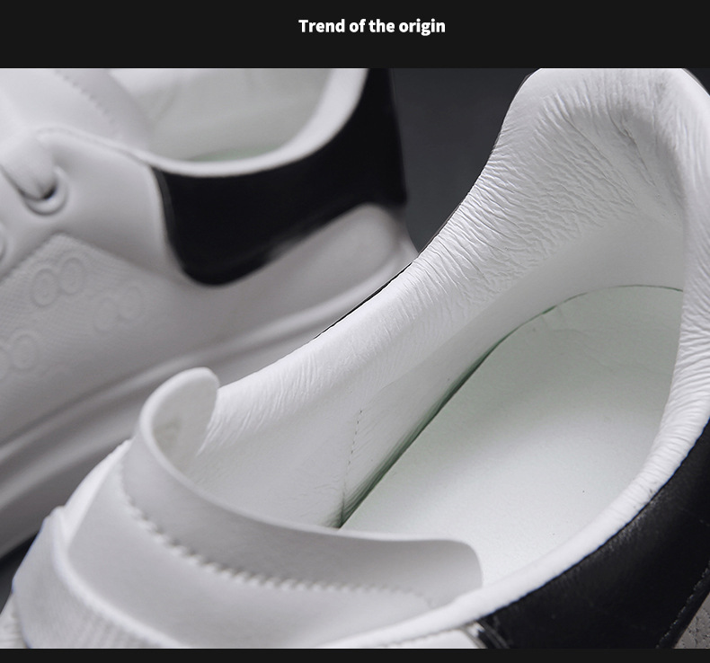纯色印花小白鞋男生皮面滑板鞋厚底增高鞋春季新款运动休闲男鞋详情13