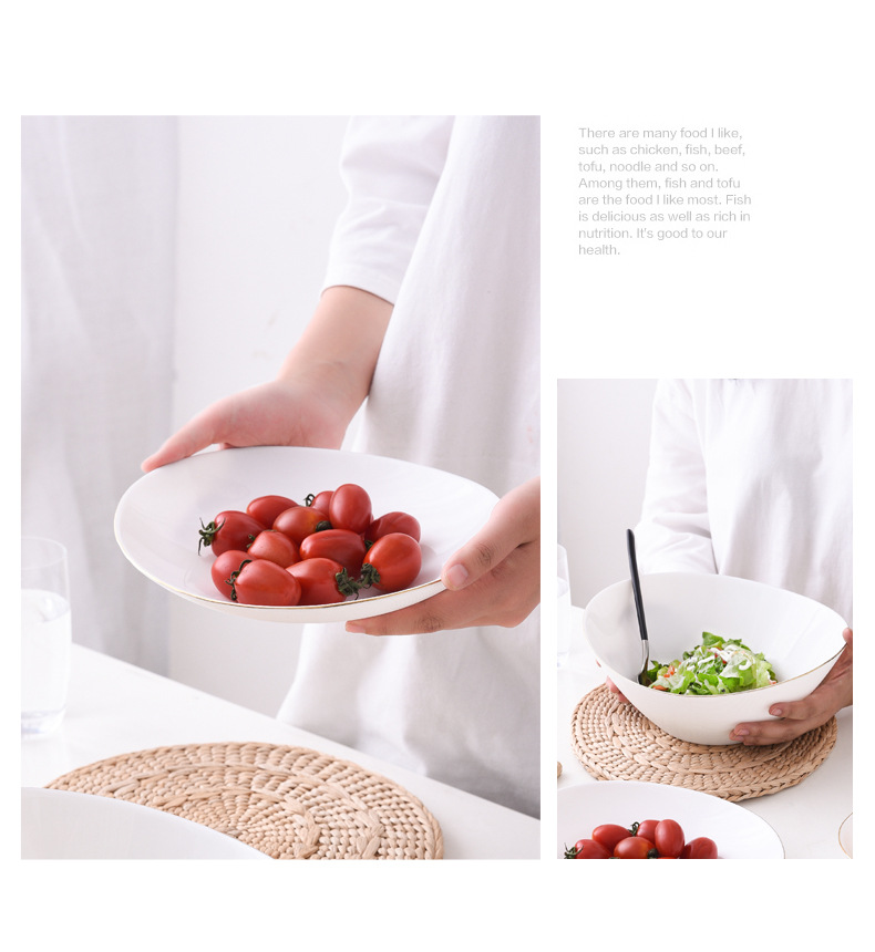 【白玉玻璃瓷纯白船形系列】雅致风格螺纹元宝碗沙拉碗详情3