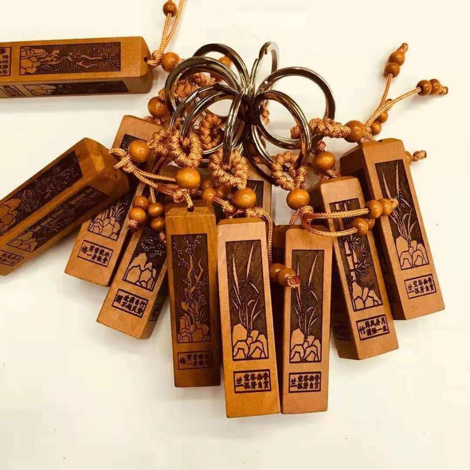 Peach wood keychains, car hangers, wooden key hangers, accessories, decorative accessories, gifts, keychains, rings pic 16
