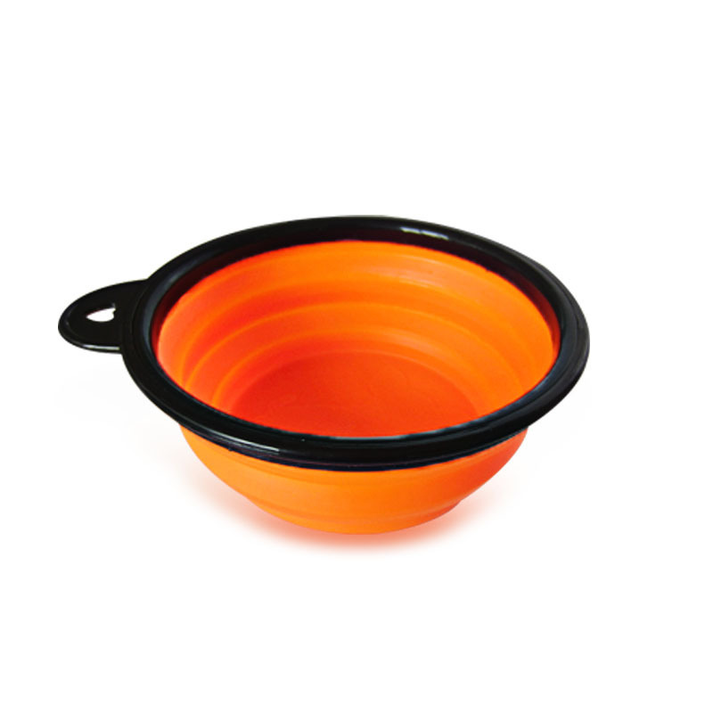 Folding bowl for dog outdoor travel, black-framed dog food bowl, dog water bowl with buckle, tpr anti-choking bowl pic 3