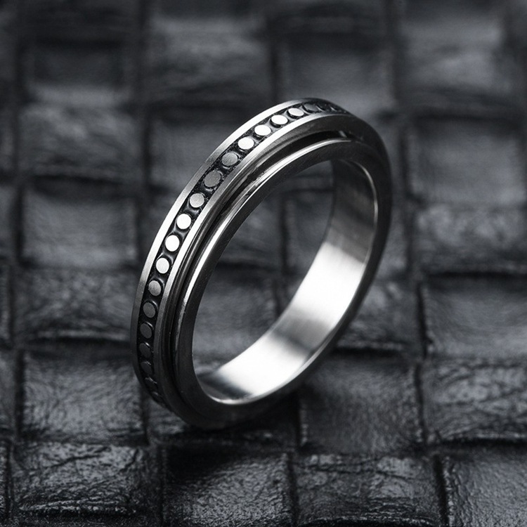 Cross-border Amazon bestseller titanium steel rotating ring, star and moon stress-relieving and anti-anxiety ring, European and American accessories/Chinese trend products pic 49