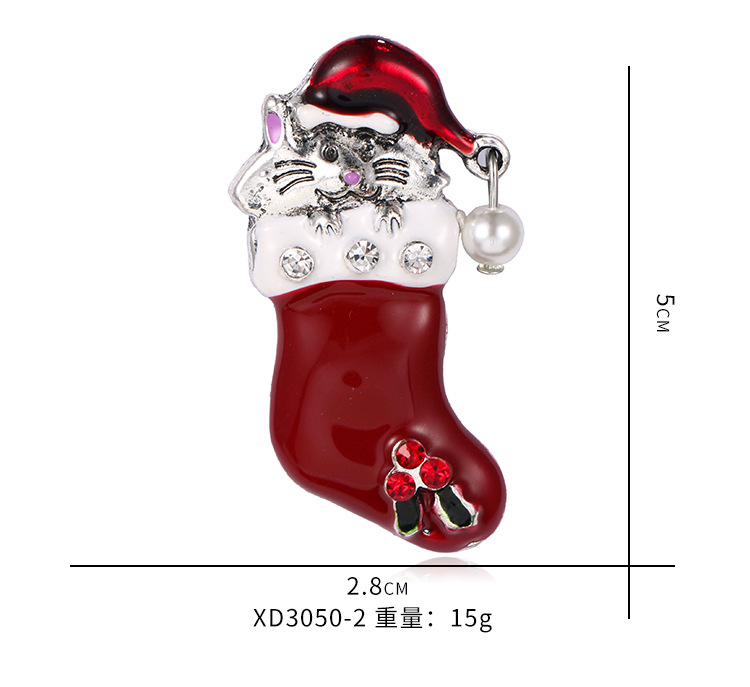 新款圣诞老人圣诞树胸针 复古合金衣服鞋帽配饰胸花 饰品别针详情5