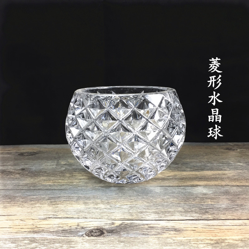 透明水培水晶球 玻璃花瓶欧式 玻璃烛台 家居摆件 宠物食物罐子详情4