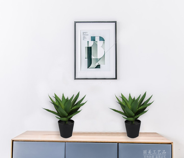 Artificial aloe vera potted plant, mini indoor decoration, artificial tree, artificial small green plant, Nordic artificial green plant ornament, reed pic 5