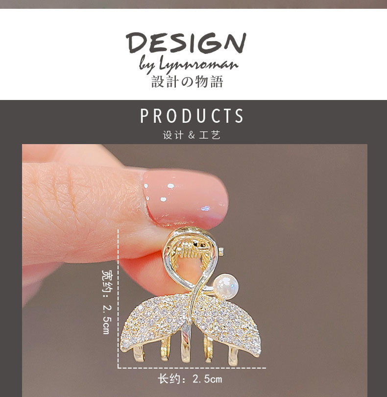 日韩气质鱼尾仿珍珠发夹刘海夹侧顶夹发抓夹网红鲨鱼夹详情4