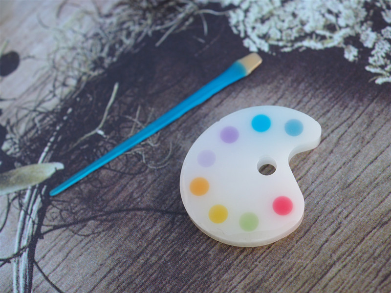 diy epoxy resin mold, paint tray, brush, paint box, silicone ink chrysanthemum, handcrafted epoxy resin pic 2
