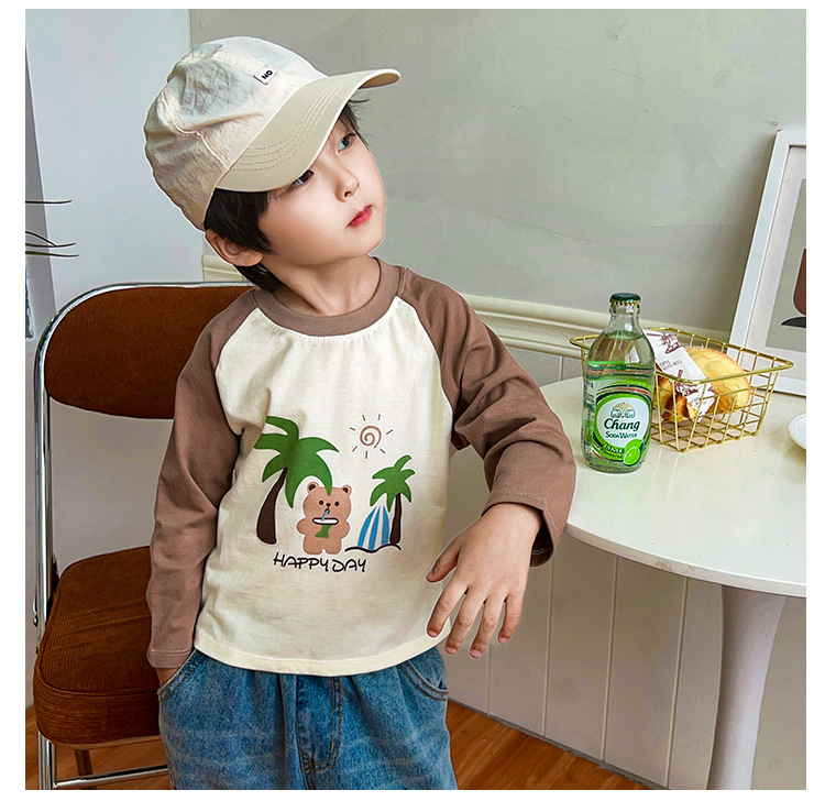 新款儿童t恤100%棉男童上衣长袖单件女宝a类纯棉衣服卡通潮童详情15