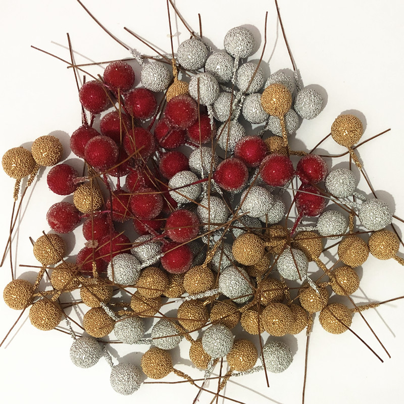 12 Single-head glass bead fruit simulation pomegranate foam frost-falling simulation bayberry bead Christmas material manufacturer pic 5