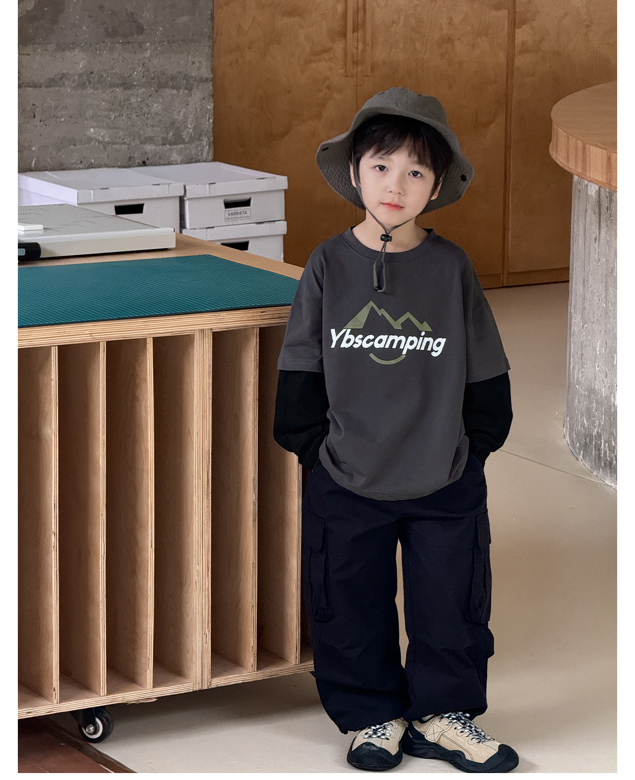童酷2025春季新款湖州织里童装韩版男童假两件山系印花儿童T恤潮详情22
