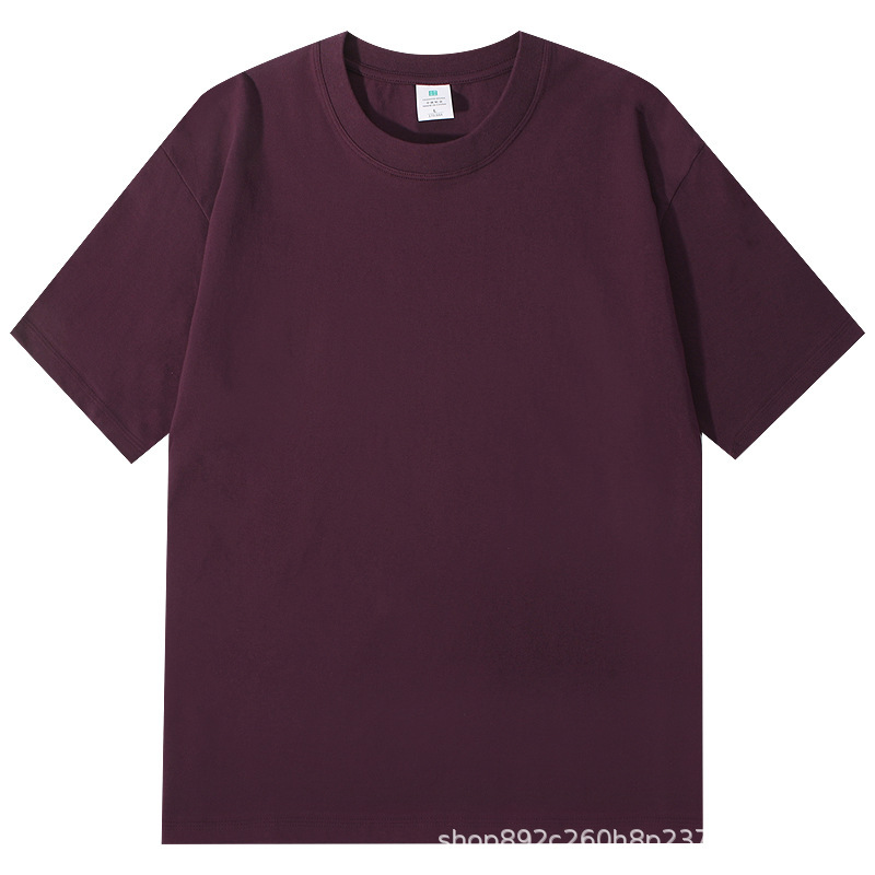 A versatile and casual 250g pure cotton T-shirt for women in summer, featuring a heavy short-sleeved solid white top and loose combed cotton body pic 1