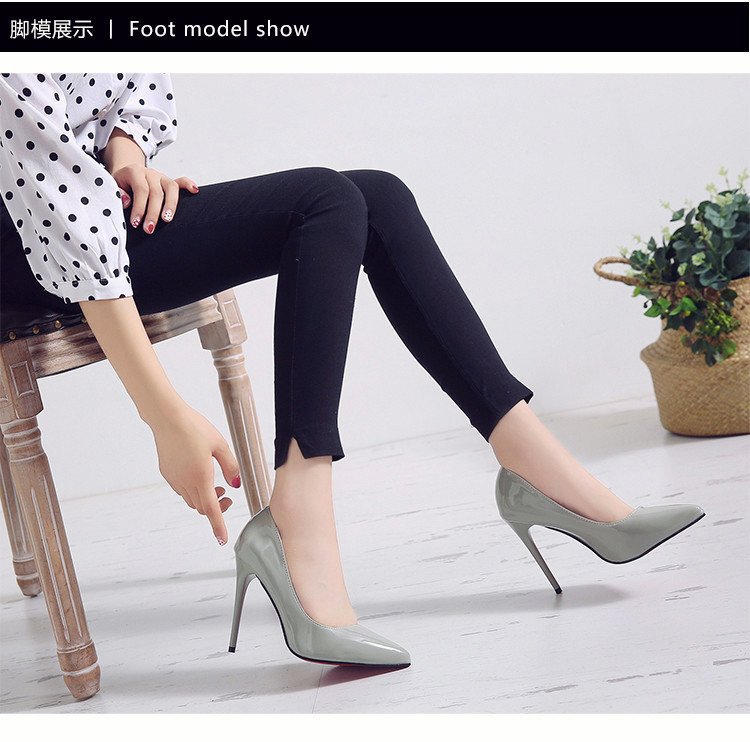 高跟鞋女2021新款女鞋春季欧美风尖头浅口单鞋女式细跟漆皮时装鞋详情19