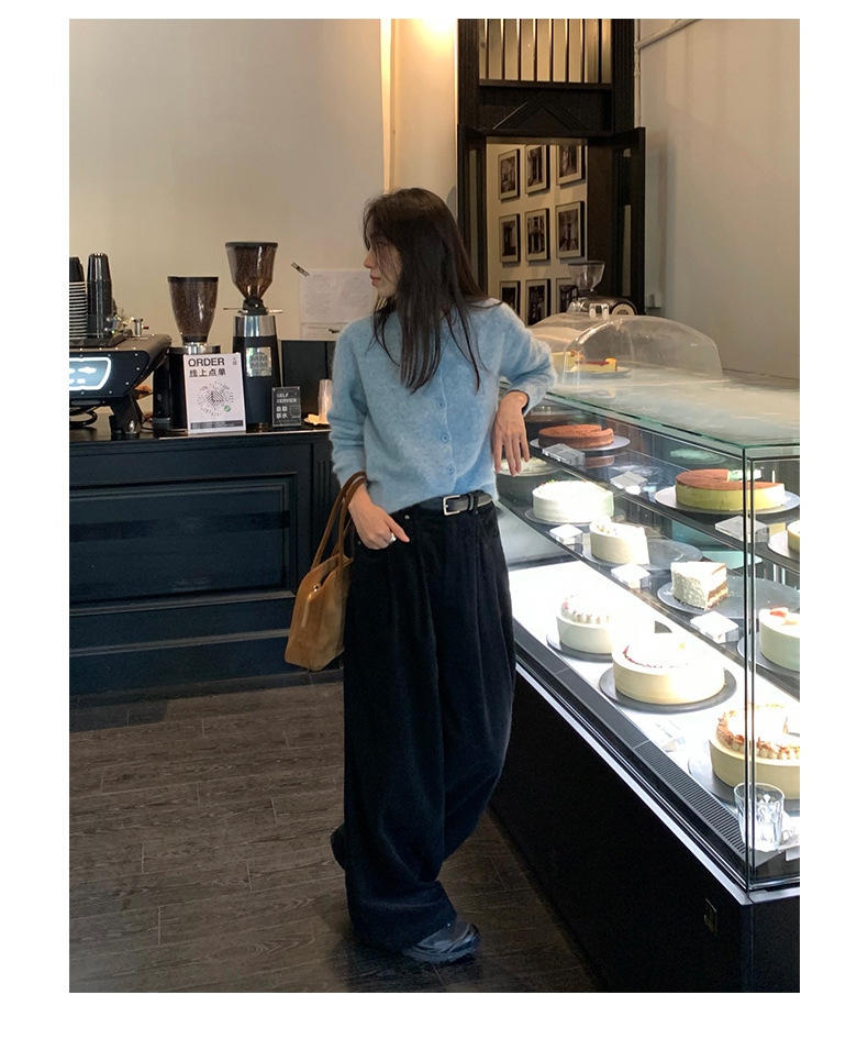 TG 净版兔毛绒针织圆领开衫女冬季2023新款温柔风保暖厚毛衣21699详情16