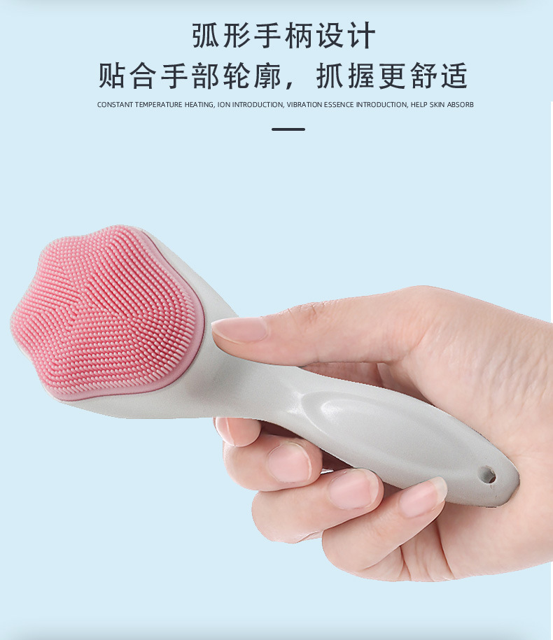 Silicone facial cleansing device, manual cleaning facial brush, soft bristle silicone massage brush, pore cleaner, silicone facial cleansing brush, exclusively for export pic 16