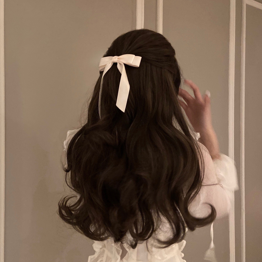 Solid-color satin bow hair clip, new popular back head spring clip, girlish top clip, ribbon hair clip headwear pic 2