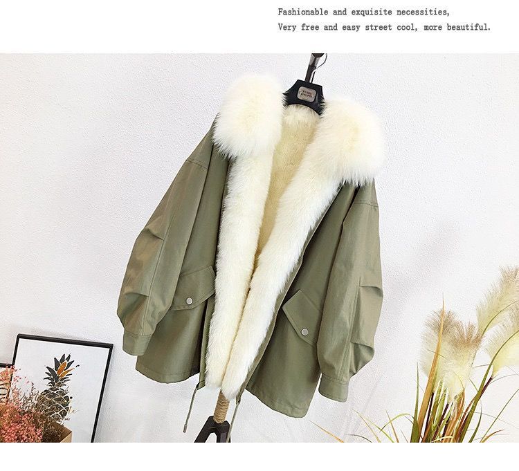 狐狸毛派克服女真毛中长款皮草皮毛一体棉服女2020新款冬季厚外套详情29