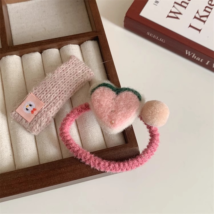 Autumn and winter fruit felt, sweet hair bands, headbands, headwear, cute and simple rubber band hair ties, bb hair clips, edge hair accessories, for women pic 18