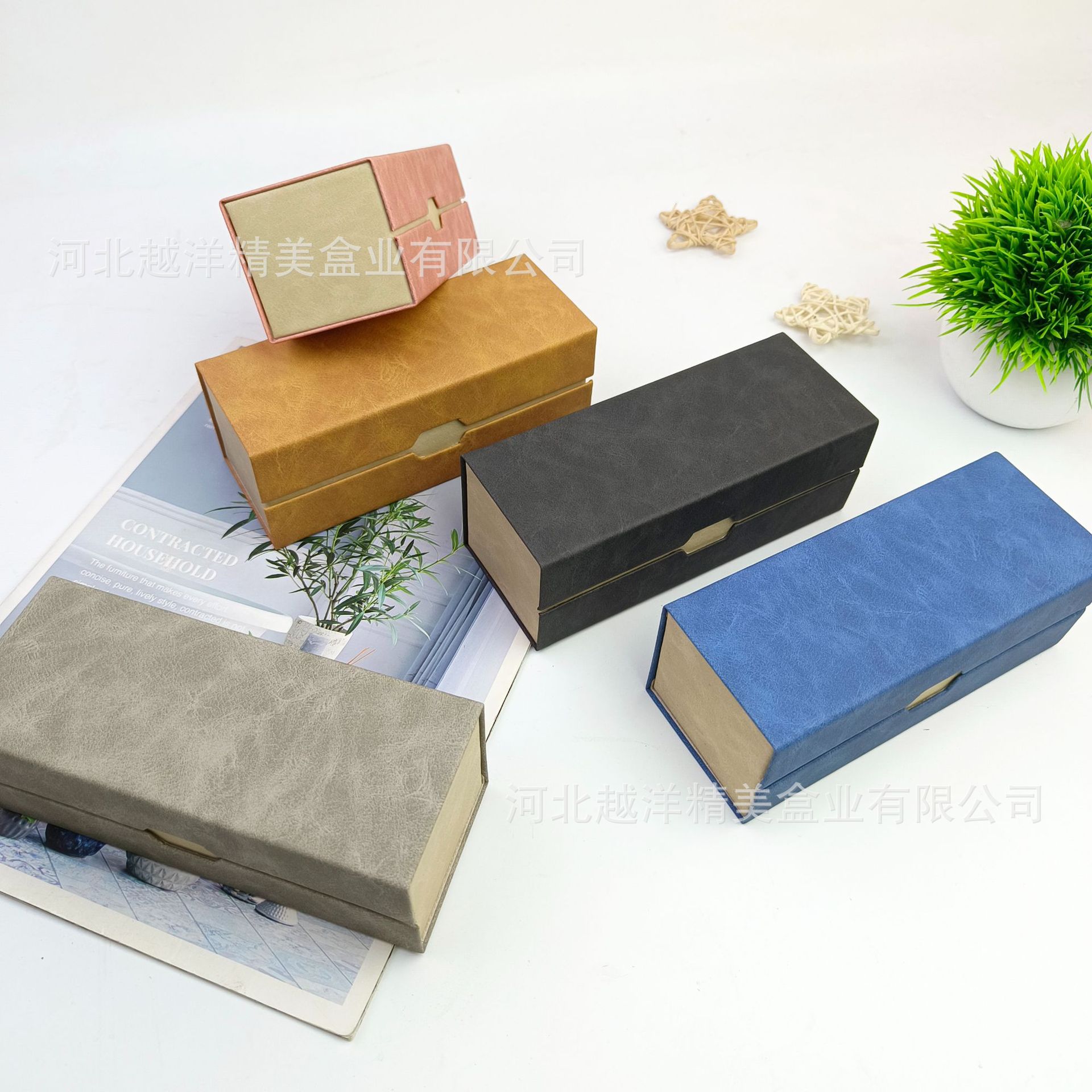 双层眼镜盒两幅装厂家批发大容量近视眼镜盒简约高级防压太阳镜盒详情12