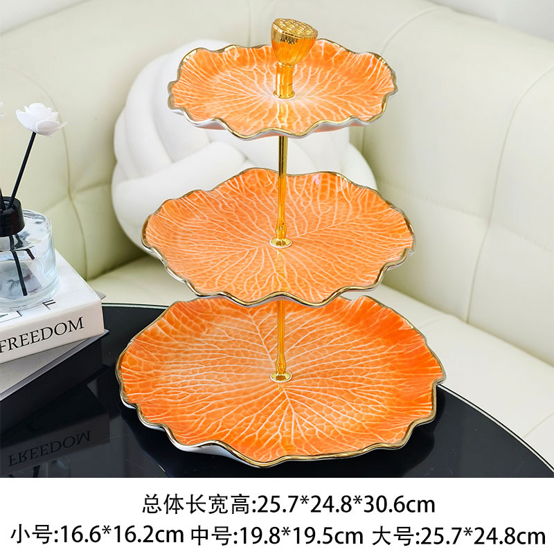 Water ripple ceramic European-style simple fruit plate, light luxury cake stand, dessert table, living room coffee table, dried fruit plate pic 6
