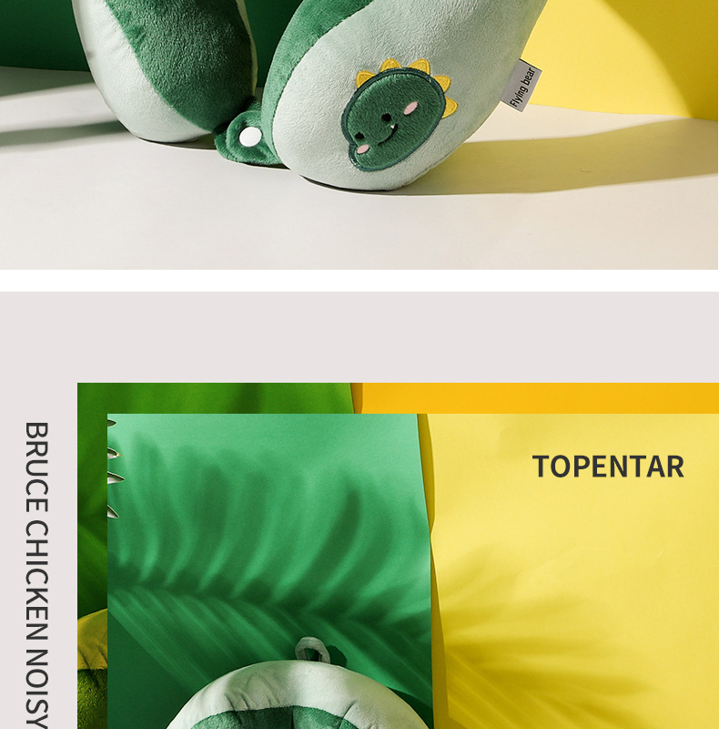 Cartoon-embroidered little dinosaur neck pillow, U-shaped neck pillow, cute hump cervical pillow, portable travel nap pillow pic 15