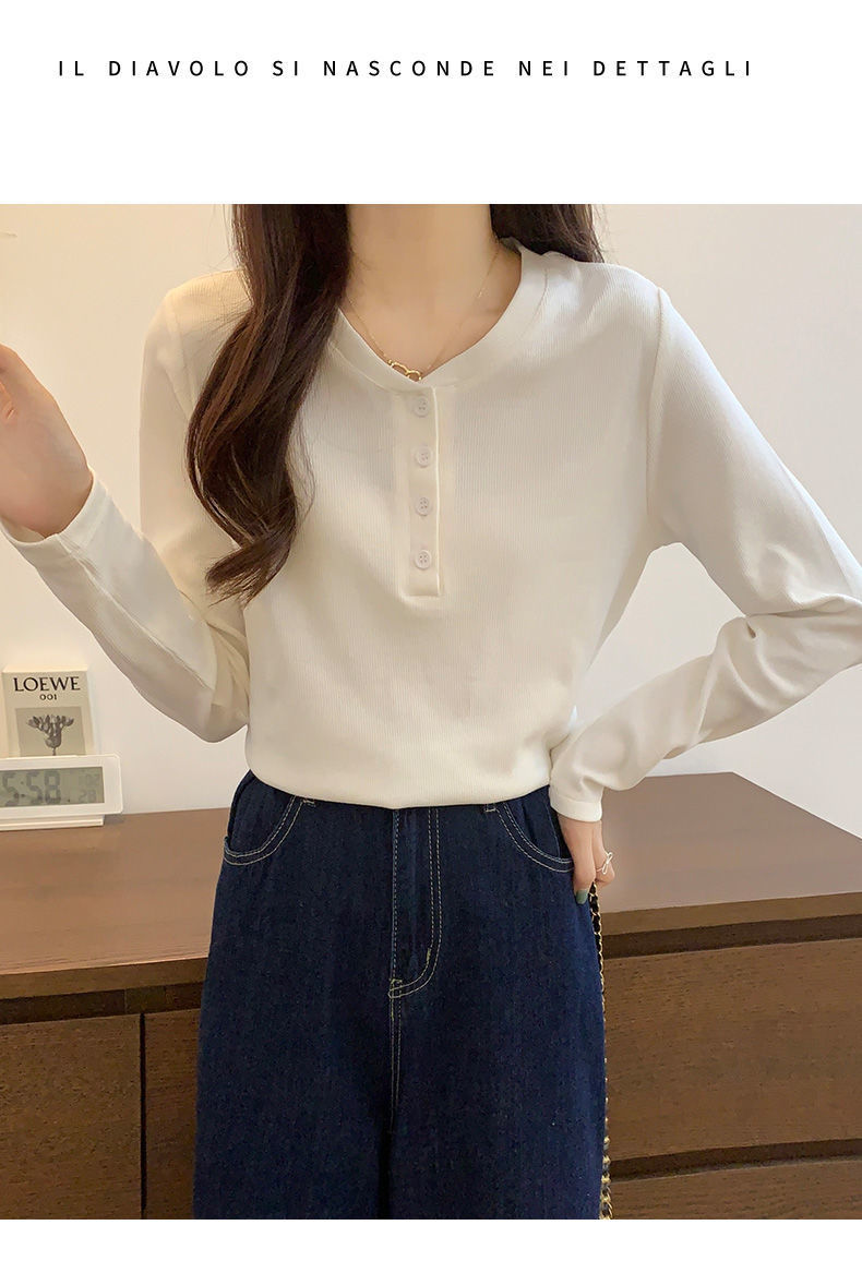 早秋长袖T恤女打底衫春秋内搭上衣小衫新款2022时尚休闲ins女装潮详情4