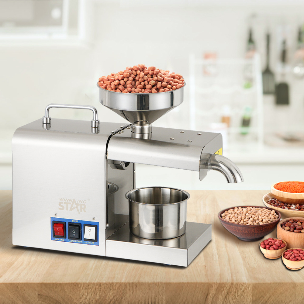 Winning star家用小型不锈钢冷热榨芝麻花生大豆菜籽全自动榨油机详情6