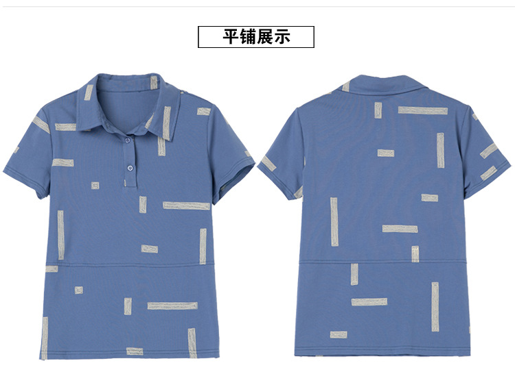 Mamá verano manga corta camiseta mujer 2021 nueva moda chic media edad mujer top algodón polo cuello pic 16