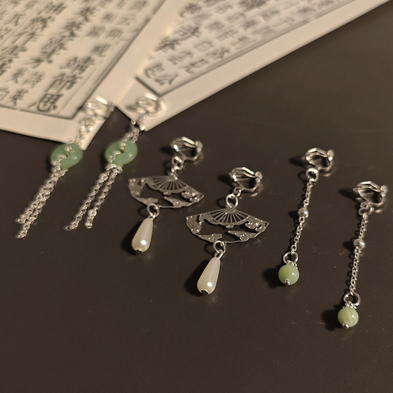 Classical earrings, Chinese-style earpiercless ear clips, Hanfu accessories, versatile new Chinese-style earrings, cool Chinese-style earrings pic 4