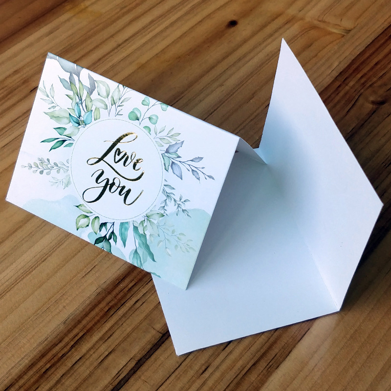 Simple European-style gilded creative thank-you card, baking flower shop birthday folding card, positive review after-sales service card pic 38