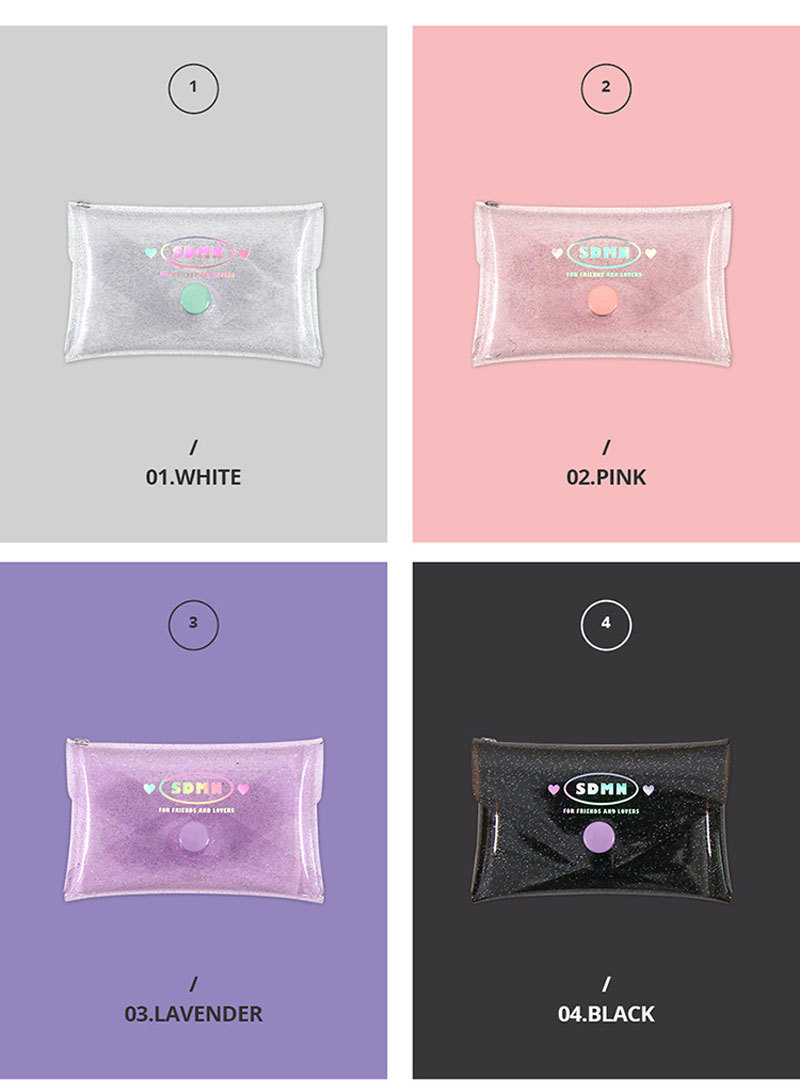 PVC transparent jelly bag, transparent three-dimensional makeup bag, custom-made LOGO printed crystal glitter, snap-on coin bag pic 9