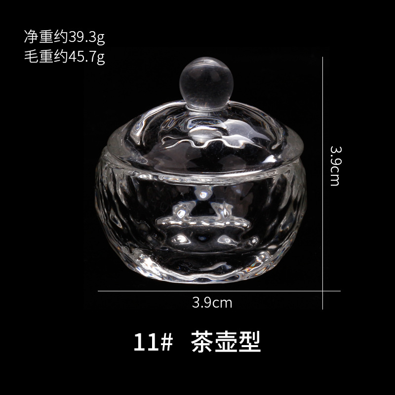 Cross-border exclusive glass crystal cups with LIDS for nail art, irregular-shaped crystal cups, and special octagonal cups for holding crystal liquid pic 24