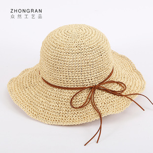 Summer beach hat for women wearing straw hats, Japanese fashion, trendy paper hat, casual monofilament, perforated, breathable and versatile woven straw hat pic 7