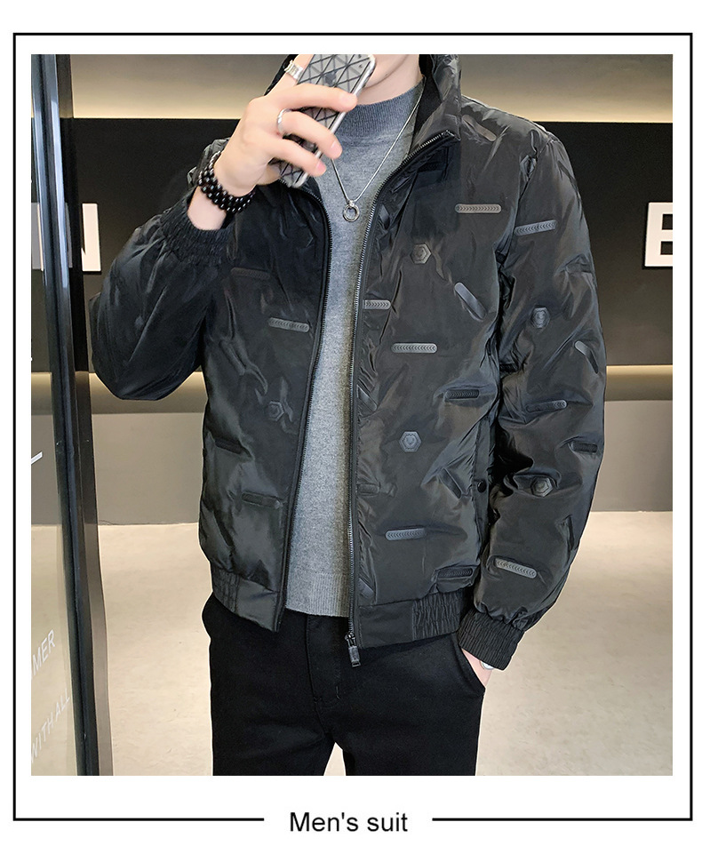 品质男士冬款羽绒服加绒加厚保暖亮面免洗韩版修身百搭羽绒服男详情17