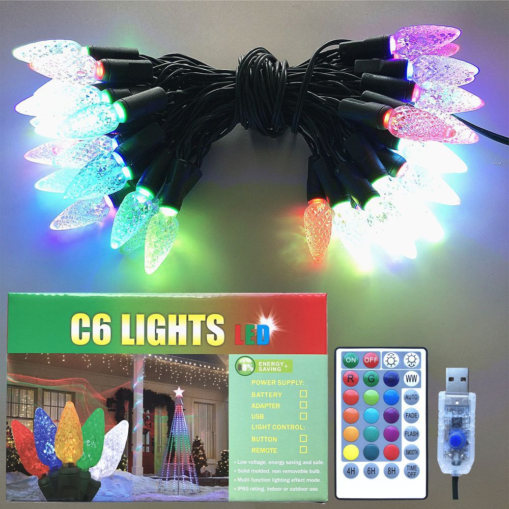 Crossover hot sale rocker control USB strawberry light string 16 colores RGB con bang flash lights navidad al aire libre LED decorativa luces de cadena pic 1