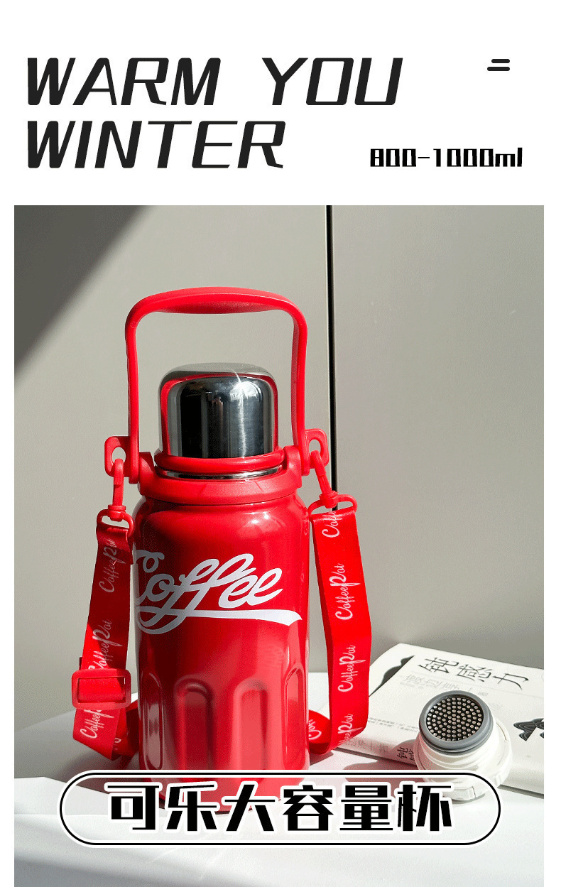 316 stainless steel cup, high appearance level, large-capacity water cup, portable sports water bottle, tea-water separation insulated cup pic 22
