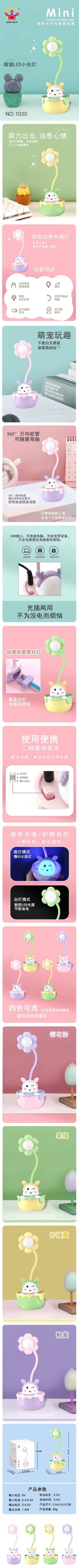 外贸跨境LED小台灯 USB充电卡通铅笔削迷你桌面夜灯 卧室床头灯具 毛绒玩具款式可爱详情11