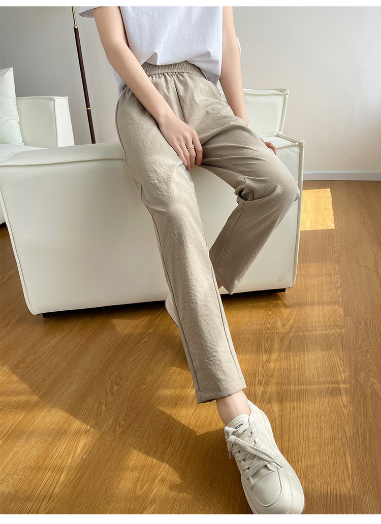 冰丝棉麻裤女春秋夏季薄款中年妈妈裤子2024新款九分萝卜裤休闲裤详情35