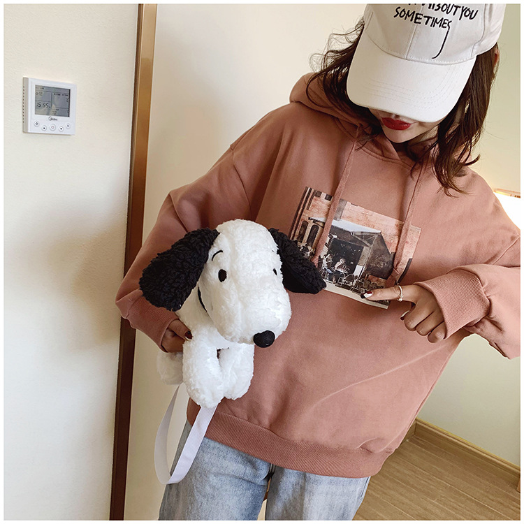创意狗狗公仔玩偶毛绒包包女斜挎包 韩版ins少女心毛毛可爱卡通包详情13
