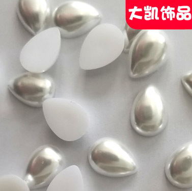 ABS imitation pearl pearl luster half-sided oval water drop horse eye pure white off-white with good brightness. Factory self-sold jewelry accessories pic 4