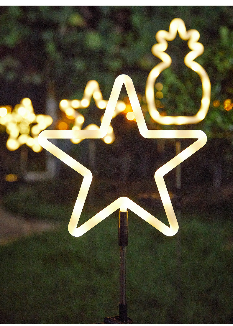 Amazon outdoor neon lights, lawn floor insert lights, solar LED ambient lights, waterproof star cactus arrangement pic 9
