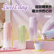 高颜值渐变手提男女学生316不锈钢保温杯创意子弹头礼品水杯批发详情7