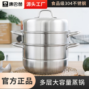 康巴赫感温304不锈钢平底锅双面蜂窝不粘锅家用煎饼牛排煎锅批发详情4