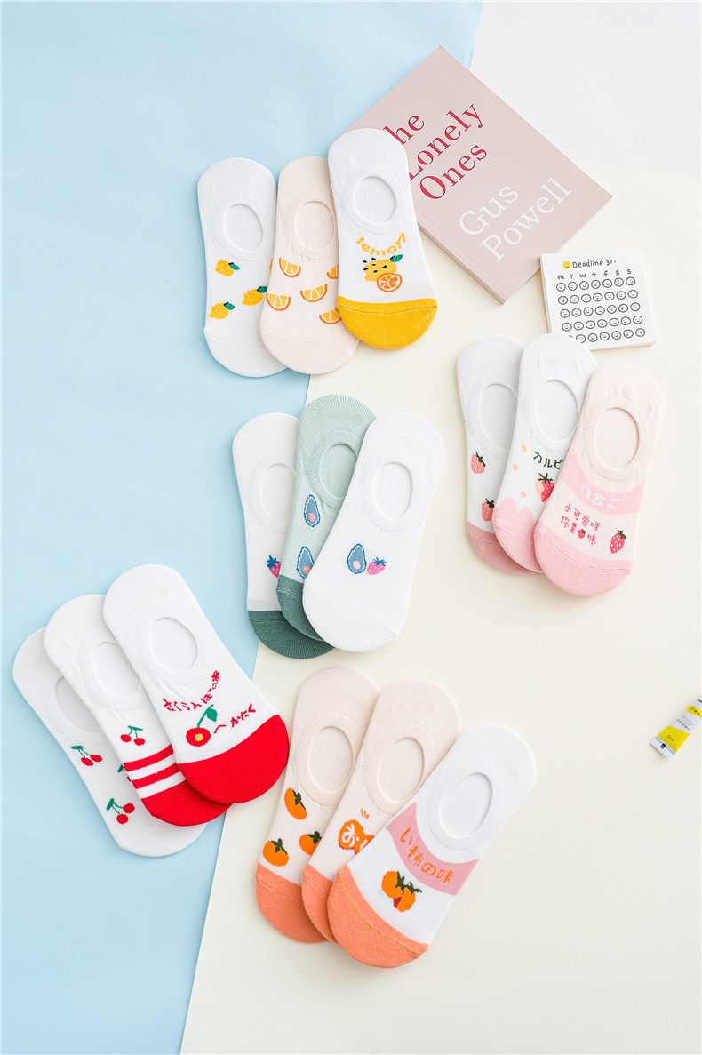 新款女隐形春夏女士袜子纯色防掉跟隐形袜点胶空调袜室内袜脚底袜详情50