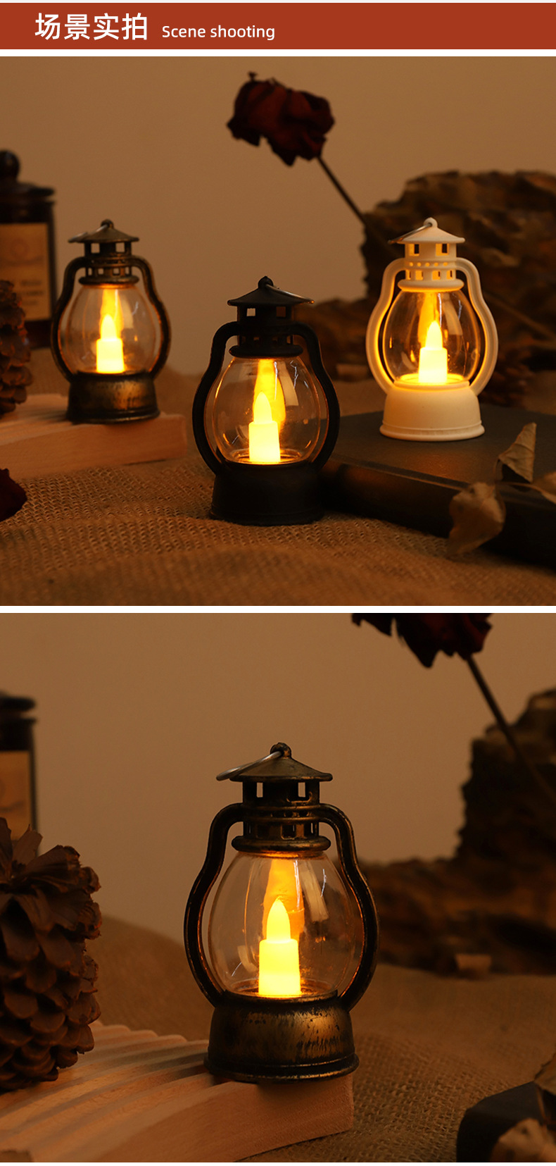 欧洲圣诞节小提灯电子蜡烛灯 LED圆形灯跨境新品装饰摆设礼品风灯详情3
